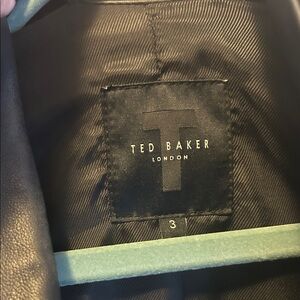 Ted Baker Elegant Black Leather Jacket